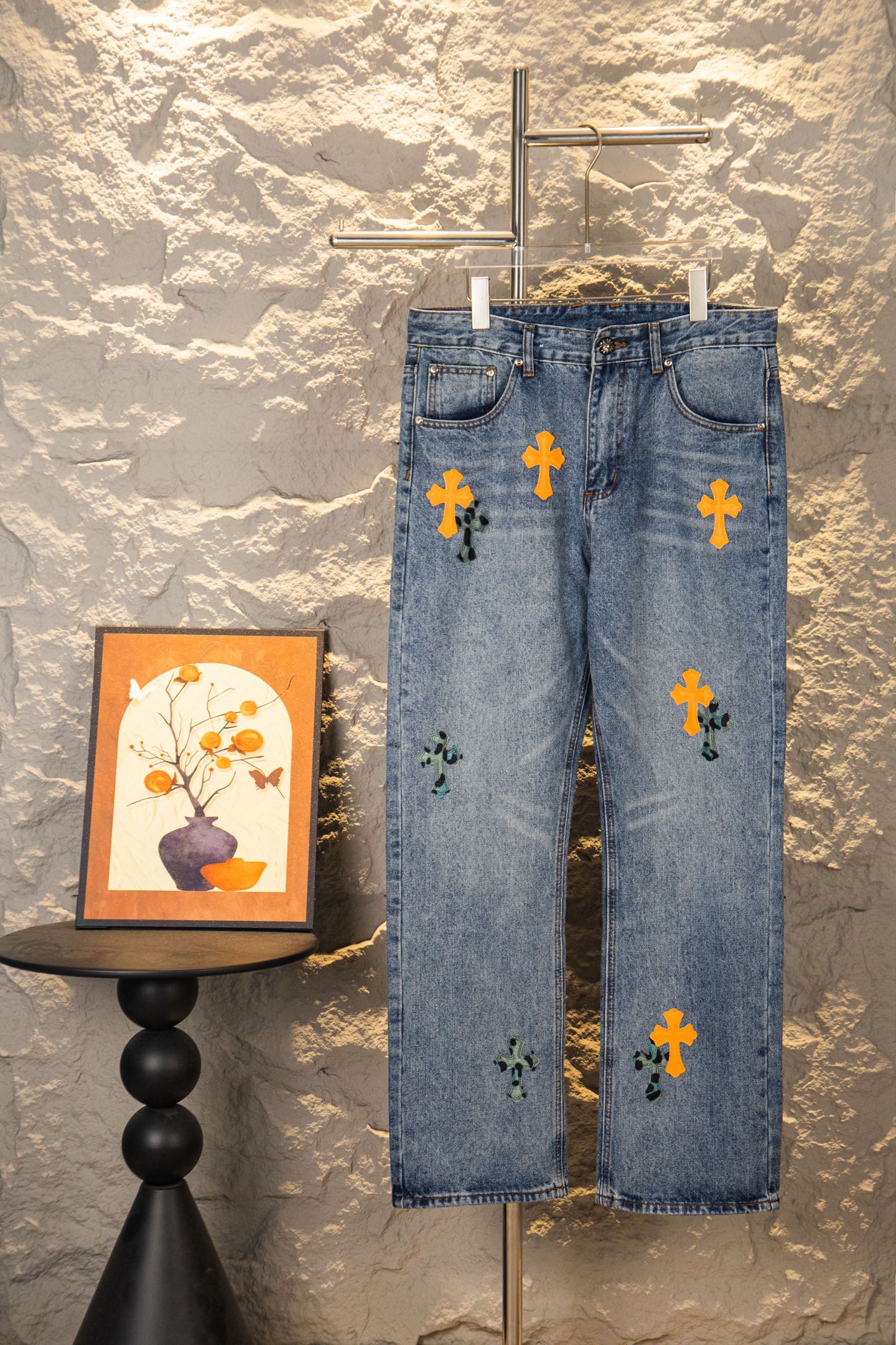 クロムハーツ セントバース限定 セメタリークロスパッチ デニムパンツ｜ジーンズ