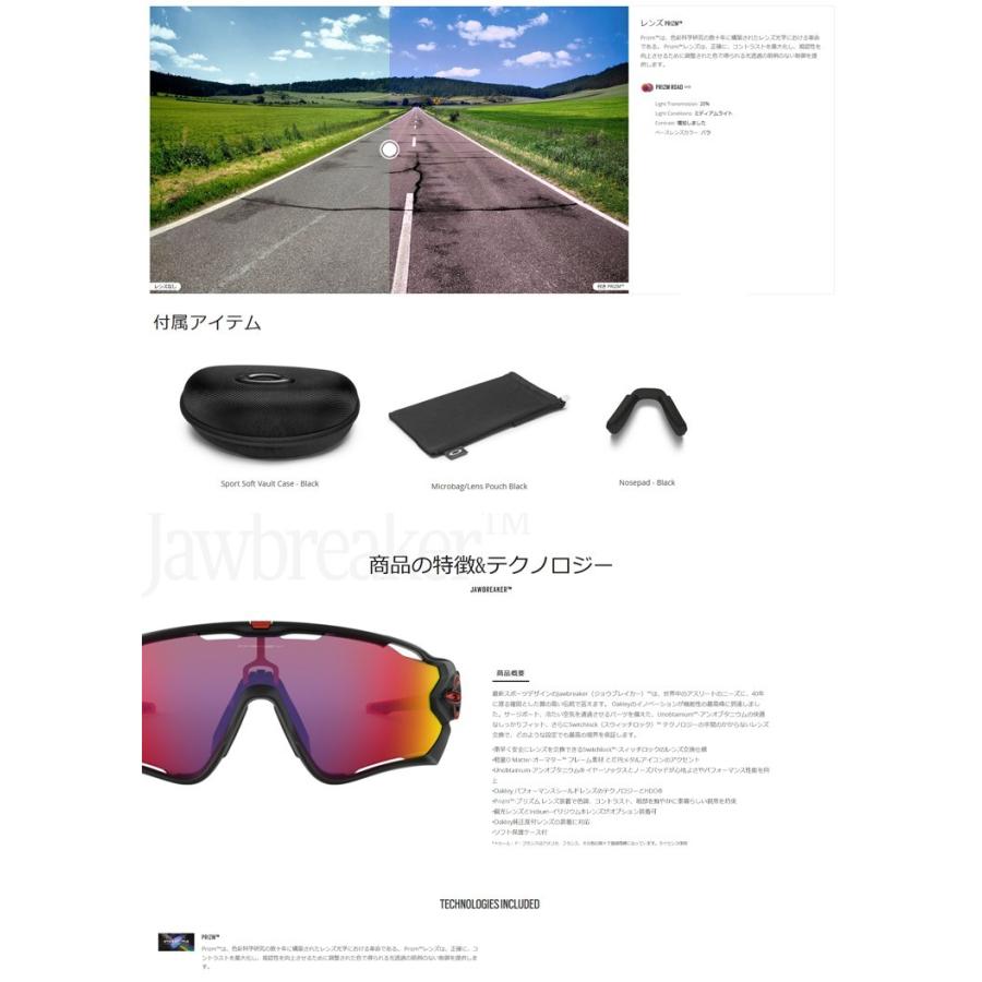 日本正規品 オークリー （OAKLEY） サングラス ジョウブレイカー JAWBREAKER OO9290-2031【Matte Black】【Prizm Road】【Standard Fit】【スタンダードフィット