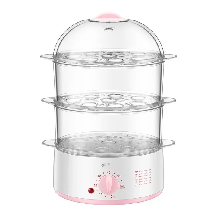 Factory Price Mini Small Multi-Layer Transparent Timer Multi-Functional Home Electric Steamer