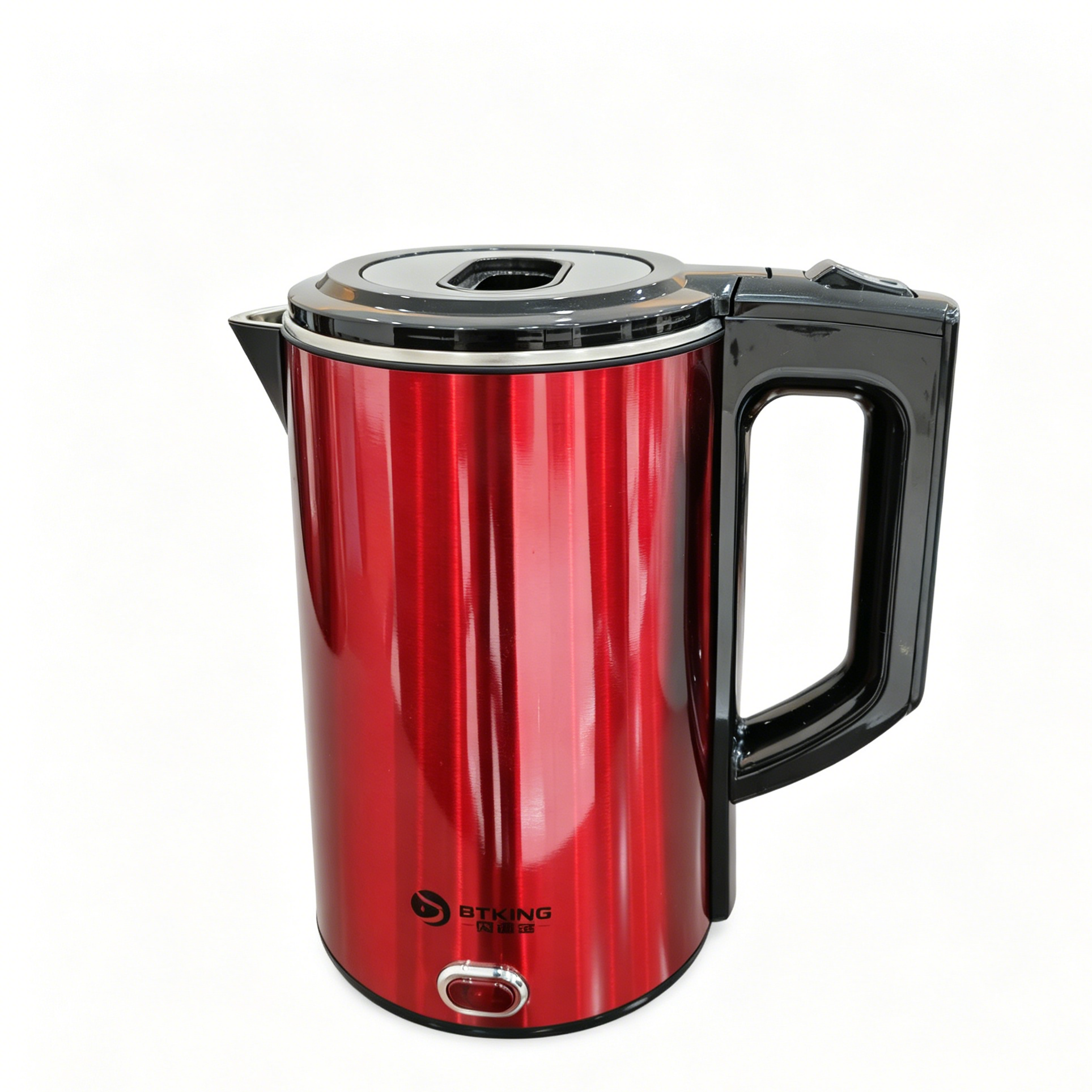 1.5L Flat Lid Straight Body Brushed Metal Kettle