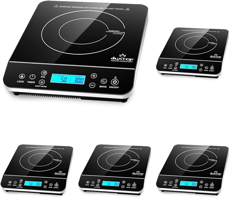 Duxtop Portable Induction Cooktop Burner, Induction Hot Plate with LCD Sensor Touch 1800 Watts, Silver 9600LS/BT-200DZ-Honghao Appliances