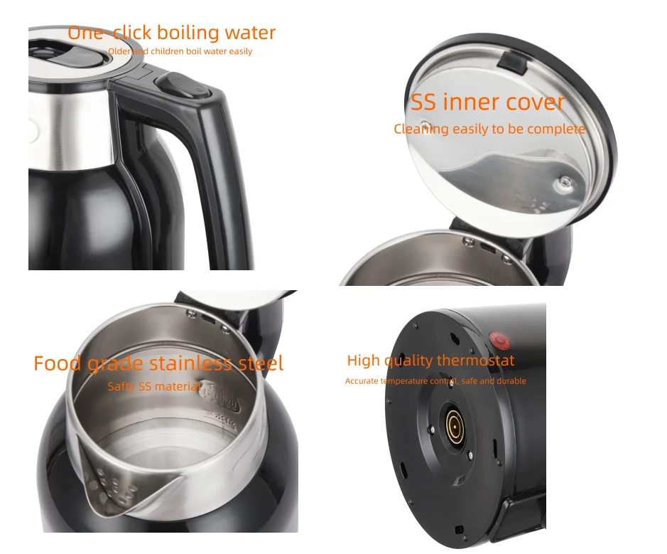 Wholesale Price Electric Kettle Stainless Steel Double Wall Fast Boiling Hot Water Kettle-Honghao Appliances