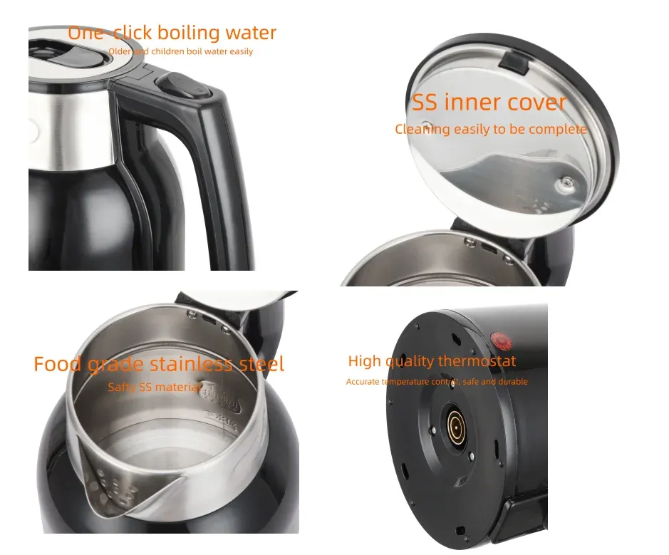 Wholesale Price Electric Kettle Stainless Steel Double Wall Fast Boiling Hot Water Kettle-Honghao Appliances