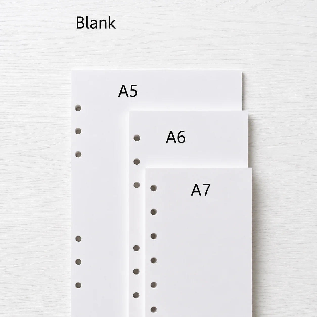 A5 A6 A7 blank refill paper for 6-ring budget binder