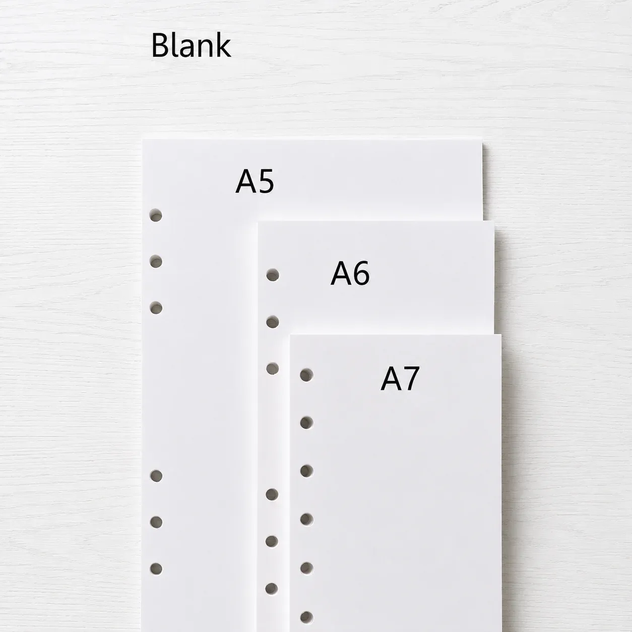 A5 A6 A7 blank refill paper for 6-ring budget binder