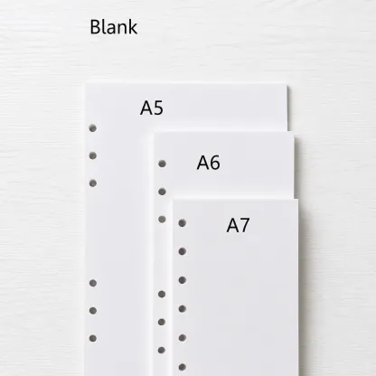 A5 A6 A7 blank refill paper for 6-ring budget binder