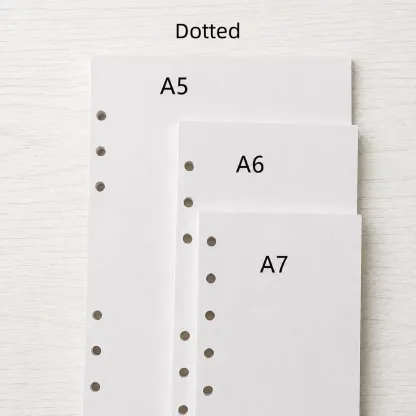 A5 A6 A7 dotted refill paper for 6-ring budget planner