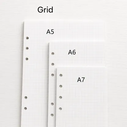 A5 A6 A7 grid refill paper for 6-ring savings binder
