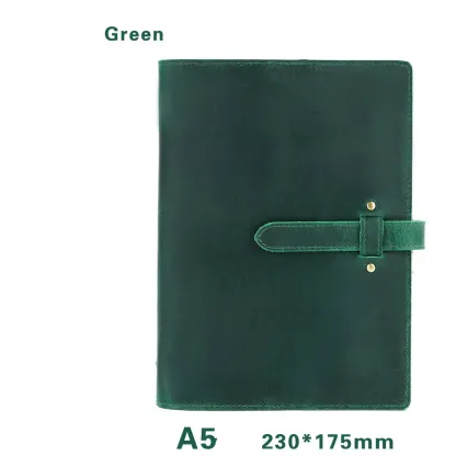 ABIGALECrafts Personalized Leather 6-Ring Binder A5 A6 - Custom Engraved Refillable Journal Cover, Handmade Vintage Planner for Business & Gift
