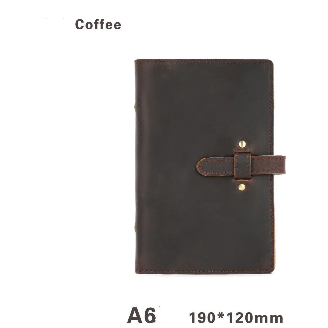 ABIGALECrafts Personalized Leather 6-Ring Binder A5 A6 - Custom Engraved Refillable Journal Cover, Handmade Vintage Planner for Business & Gift