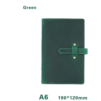 ABIGALECrafts Personalized Leather 6-Ring Binder A5 A6 - Custom Engraved Refillable Journal Cover, Handmade Vintage Planner for Business & Gift