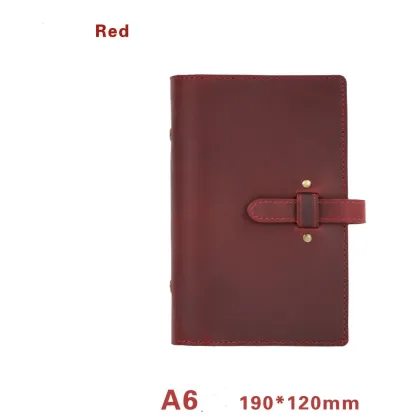 ABIGALECrafts Personalized Leather 6-Ring Binder A5 A6 - Custom Engraved Refillable Journal Cover, Handmade Vintage Planner for Business & Gift