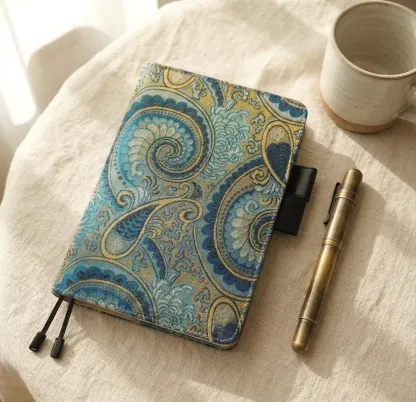 Vintage paisley brocade cover for Hobonichi A5 Cousin and A6 Techo