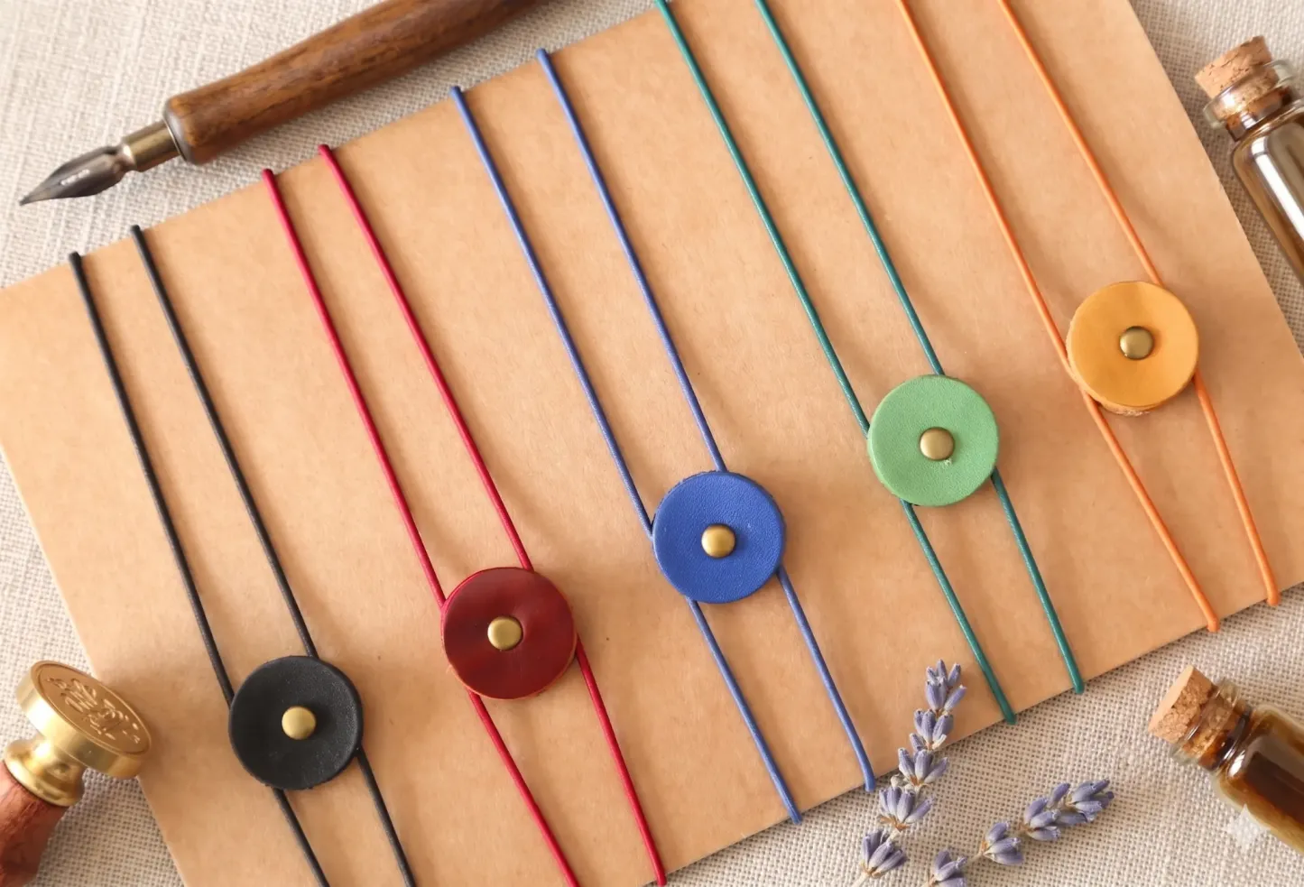 Aesthetic Leather Journal Bandolier - Premium Elastic Closure for Hobonichi & Travelers Notebooks