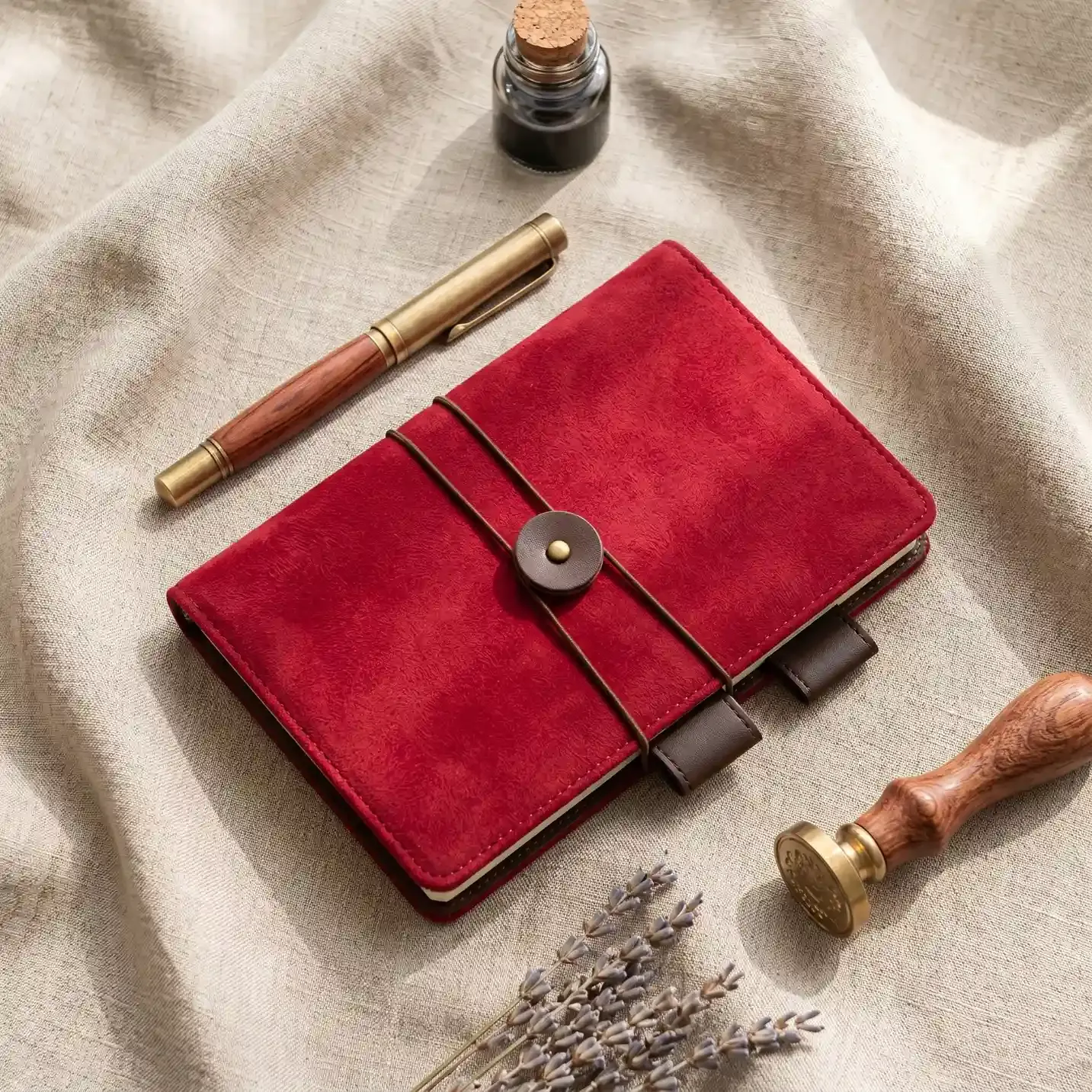 Aesthetic Leather Journal Bandolier - Premium Elastic Closure for Hobonichi & Travelers Notebooks
