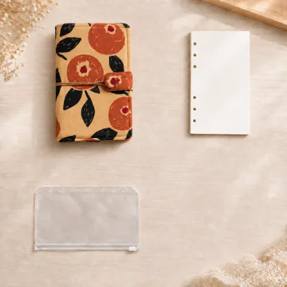 A5 A6 Vintage Fabric Budget Binder with Cord Closure | Cash Stuffing 6-Ring Savings Planner Set