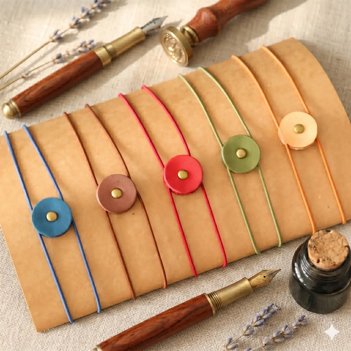 Aesthetic Leather Journal Bandolier - Premium Elastic Closure for Hobonichi & Travelers Notebooks