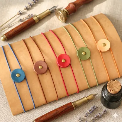 Aesthetic Leather Journal Bandolier - Premium Elastic Closure for Hobonichi & Travelers Notebooks