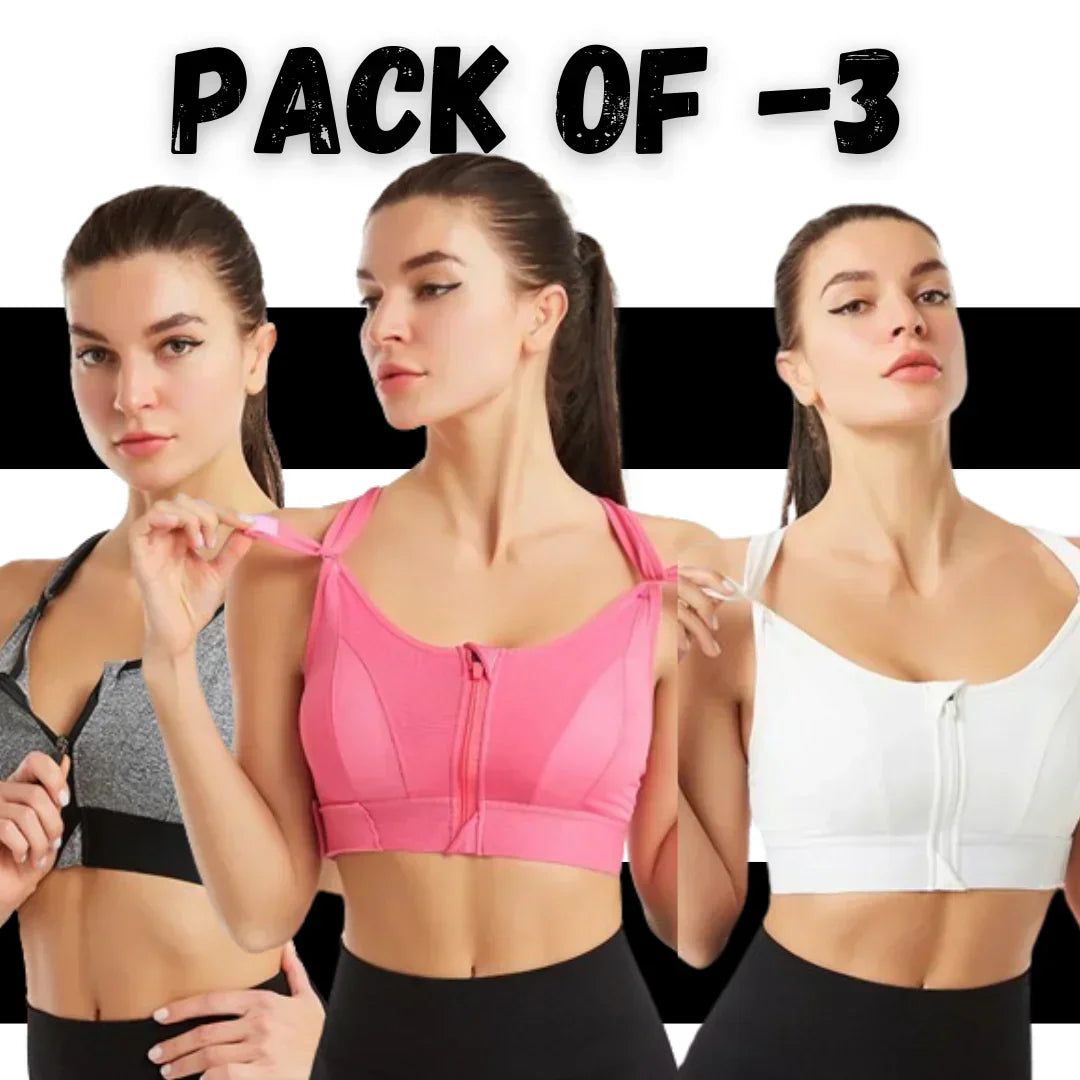 🔥Pack Of-3 Fitness Cross Padded Sport Bra 💖