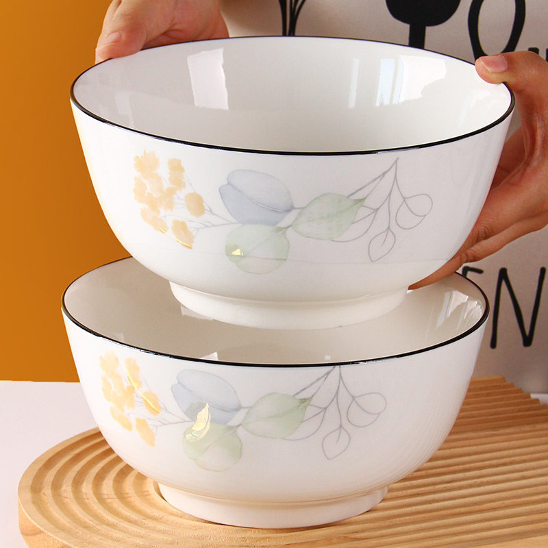 대용량 세라믹 국그릇 8인치 2024 신상 면기 겸용 깊은 그릇 열 차단 고급 심플 디자인 전자레인지 식기세척기 가능