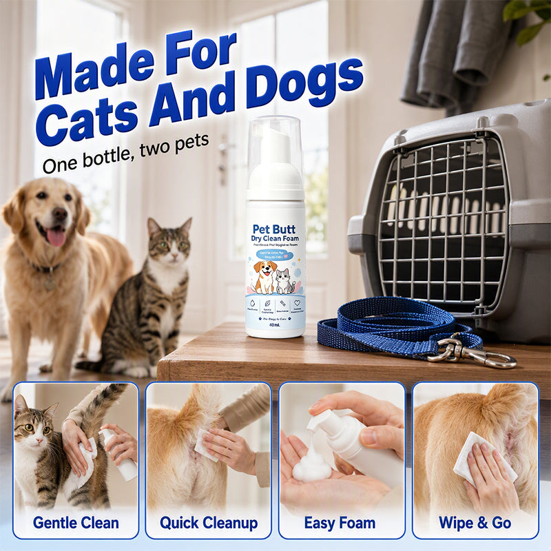 Quick pet cleaning foam for everyday use