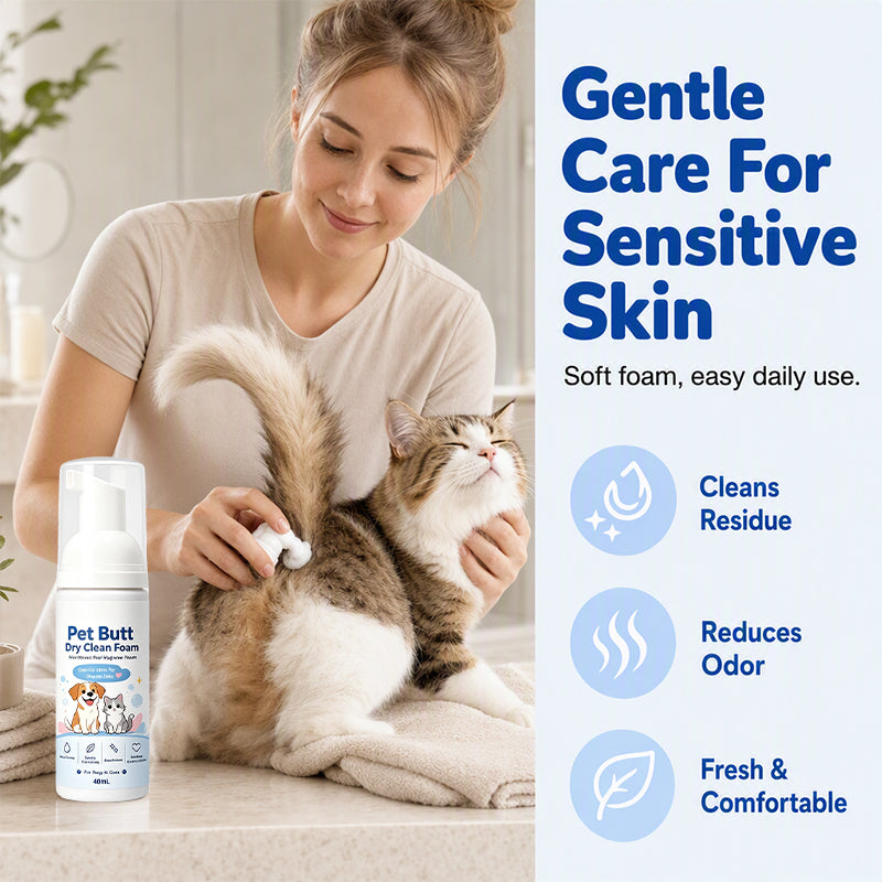 Pet cleansing foam for routine external hygiene
