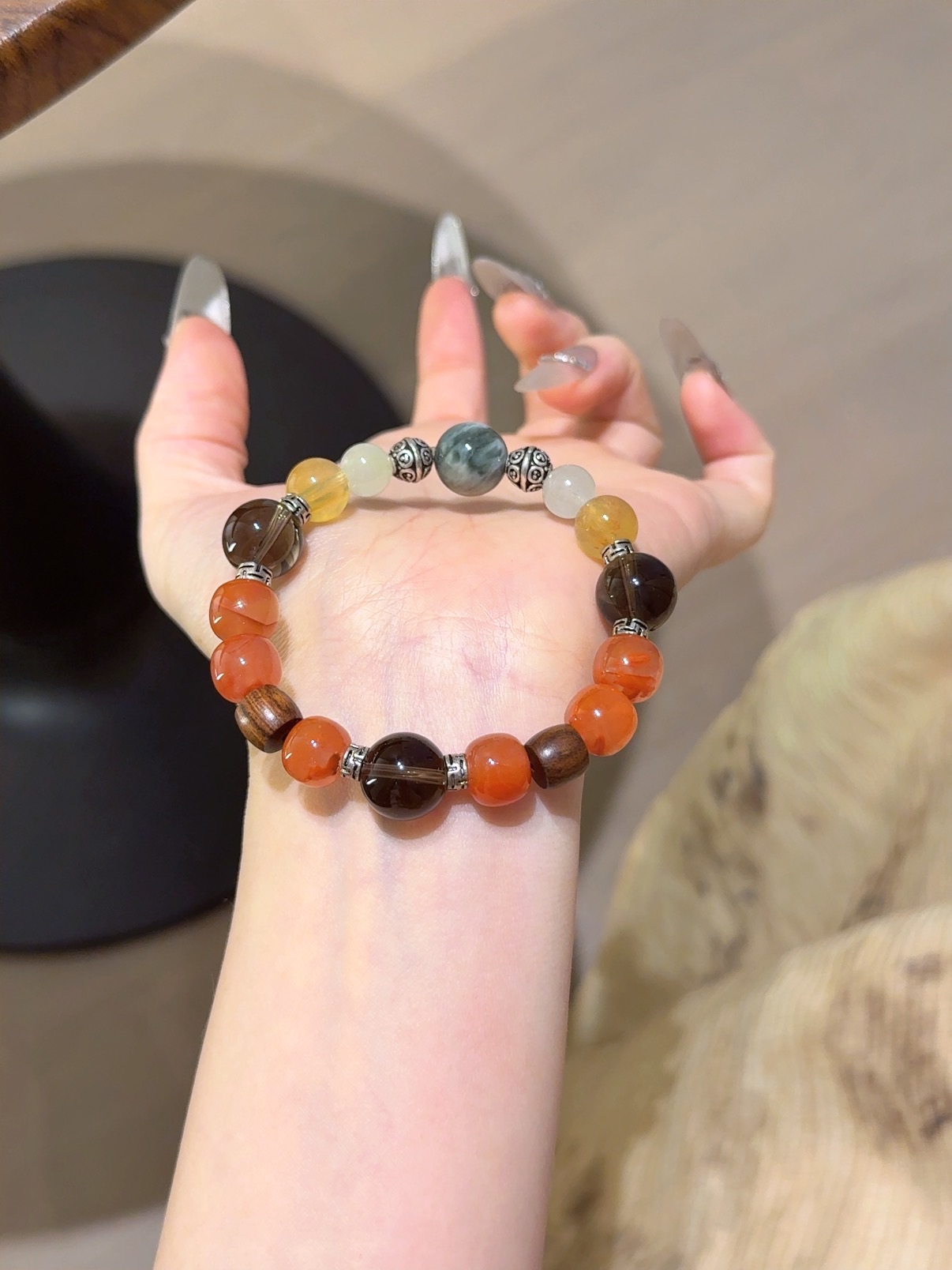 南紅瑪瑙鷹眼石手串