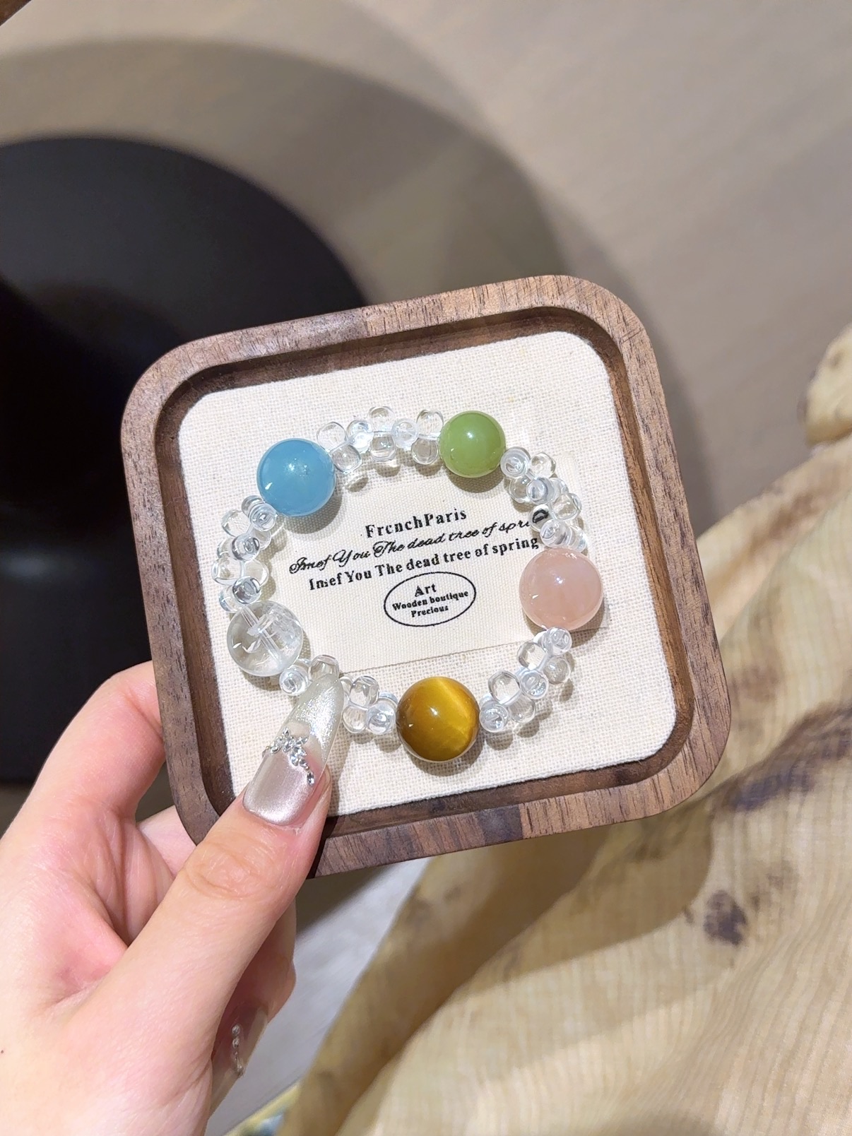 白水晶五行珠手串