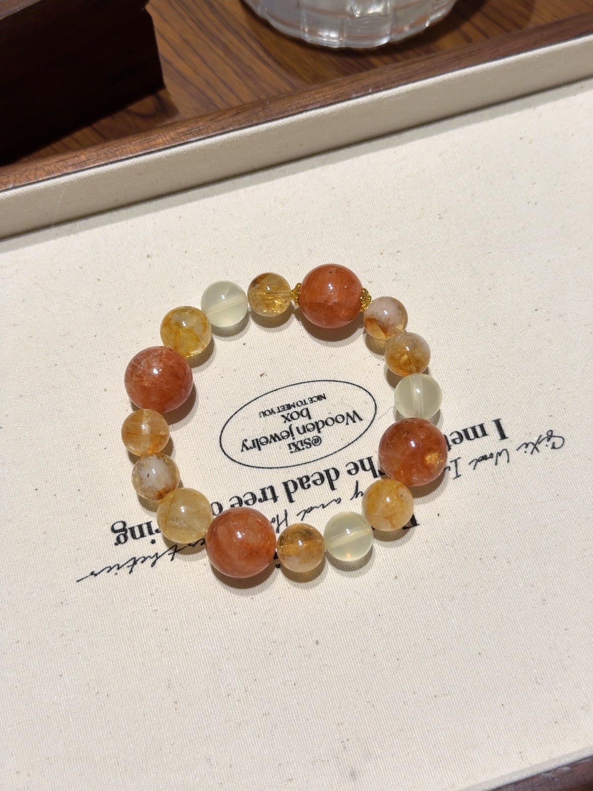 膠花黃塔晶手串