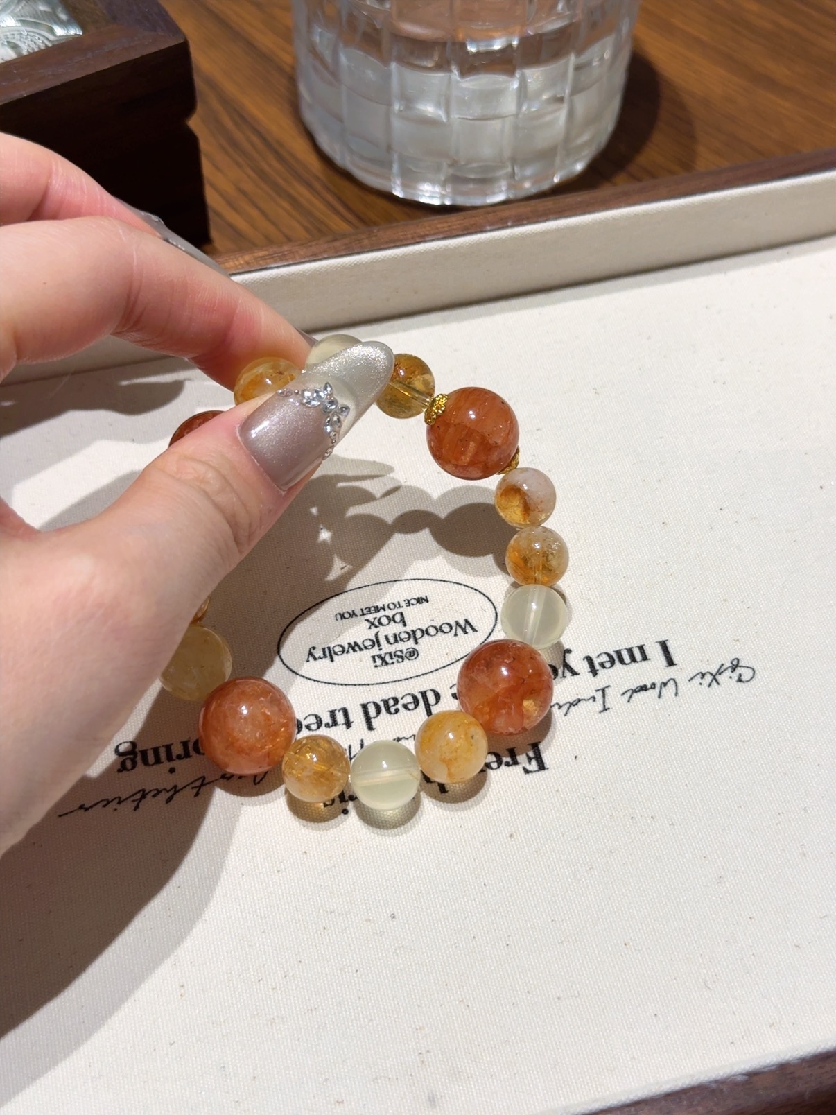 膠花黃塔晶手串