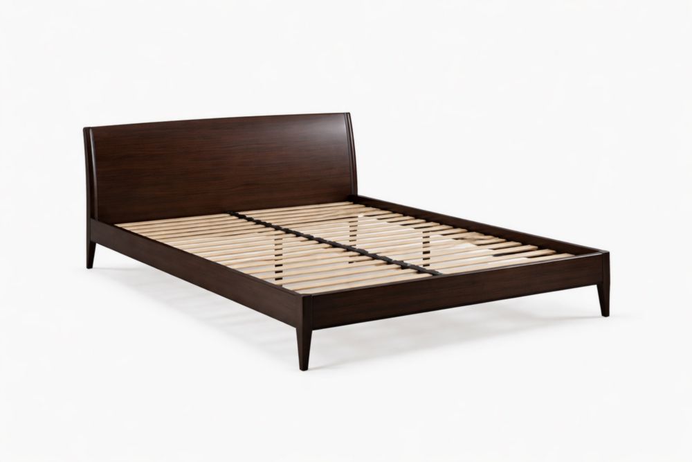 Wooden Platform Bed Frame Dark Brown