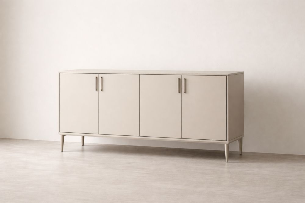 4-Door MDF Sideboard Cabinet Beige 180cm