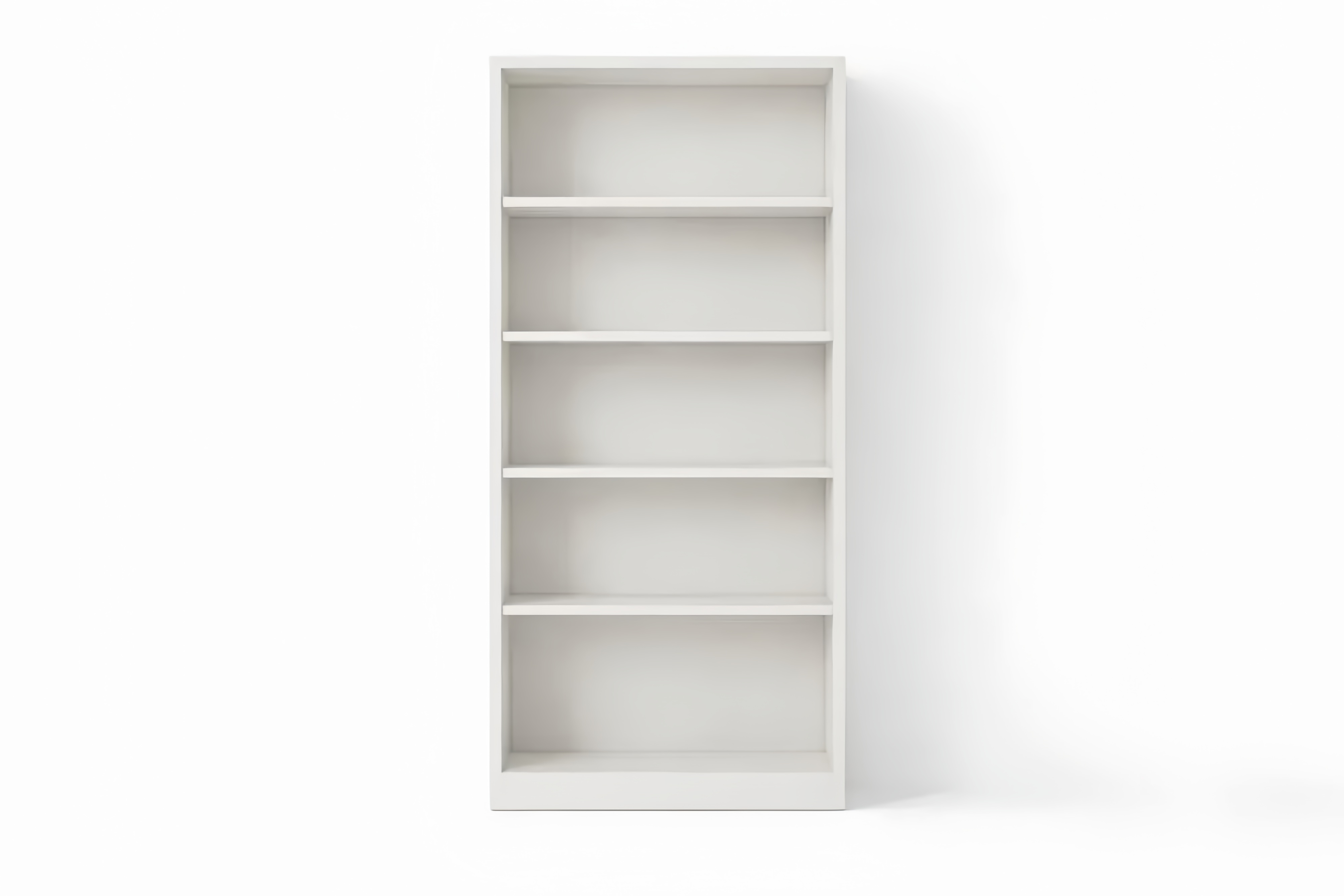 White Particleboard Bookshelf 5 Shelves 180cm Height