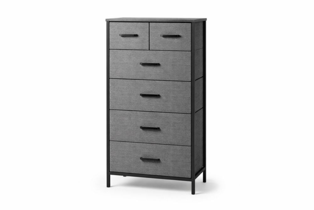 Fabric 6-Drawer Chest with Metal Frame