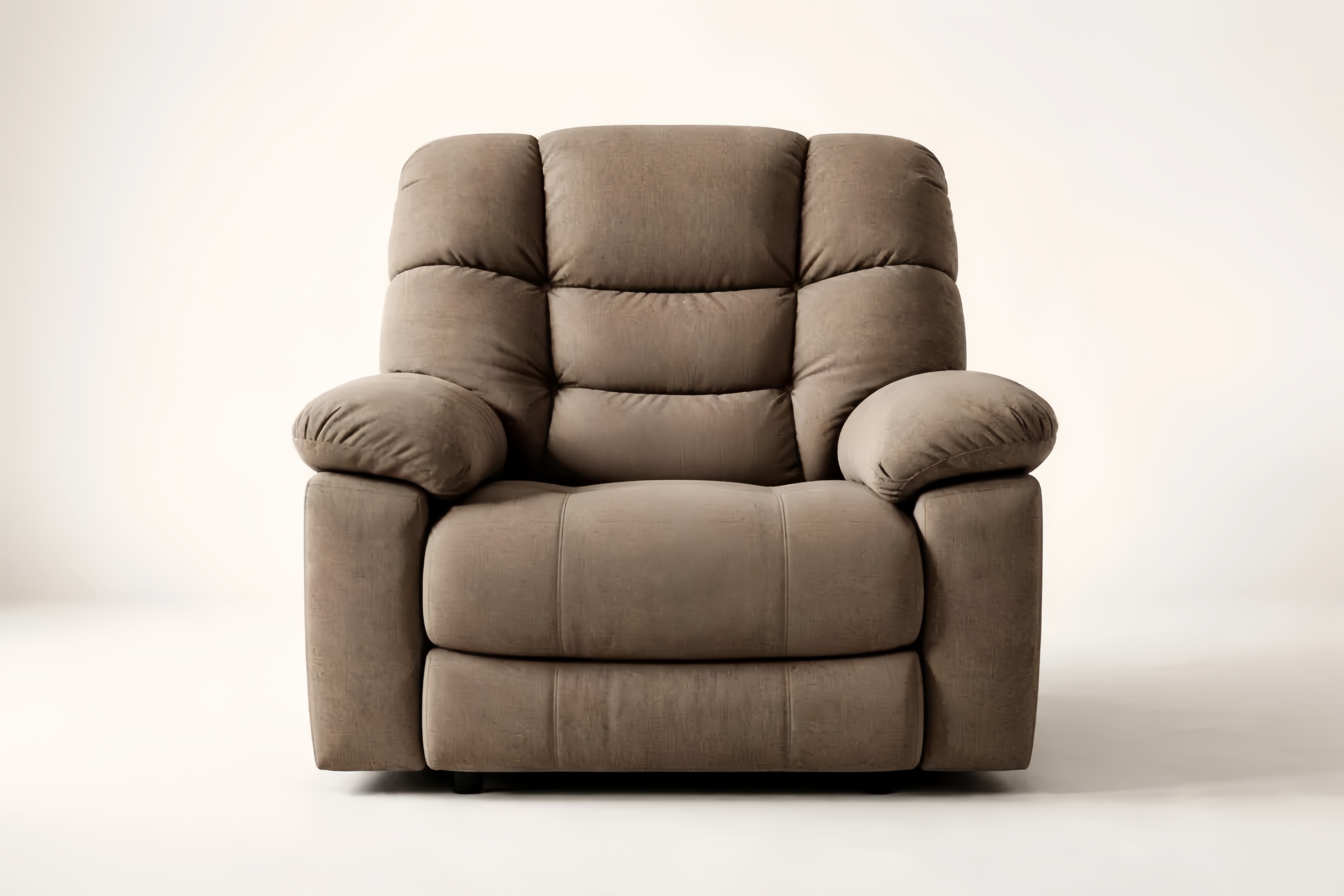 Brown Fabric Recliner Armchair 90cm x 100cm x 90cm