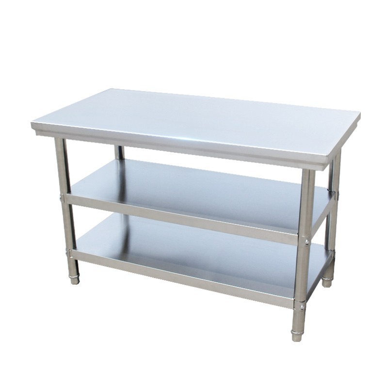Stainless steel thickened workbench for restaurant kitchens, baking, packing, and chopping, rectangular shape