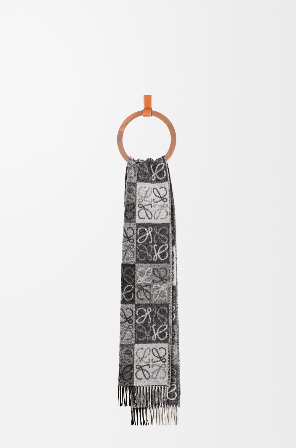 チェッカーボード スカーフ（ウール＆カシミヤ）