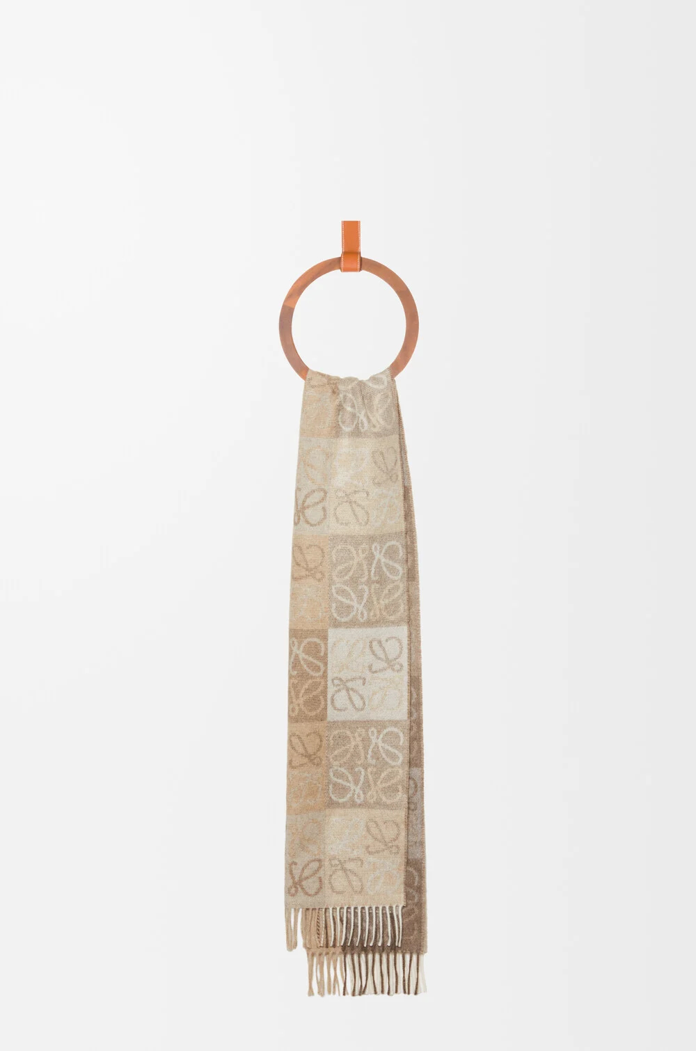 チェッカーボード スカーフ（ウール＆カシミヤ）