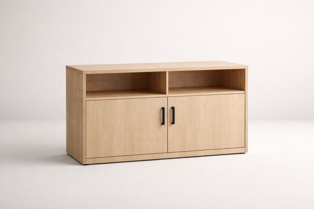 Wooden Sideboard Cabinet with Open and Closed Storage Spaces 120x40x80 cm