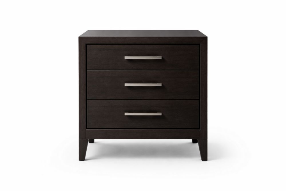 Dark Wood Three-Drawer Chest
