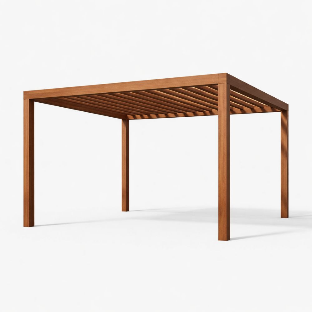 Rectangular Solid Wood Pergola 300x300x240 cm Outdoor Structure-Decorivano