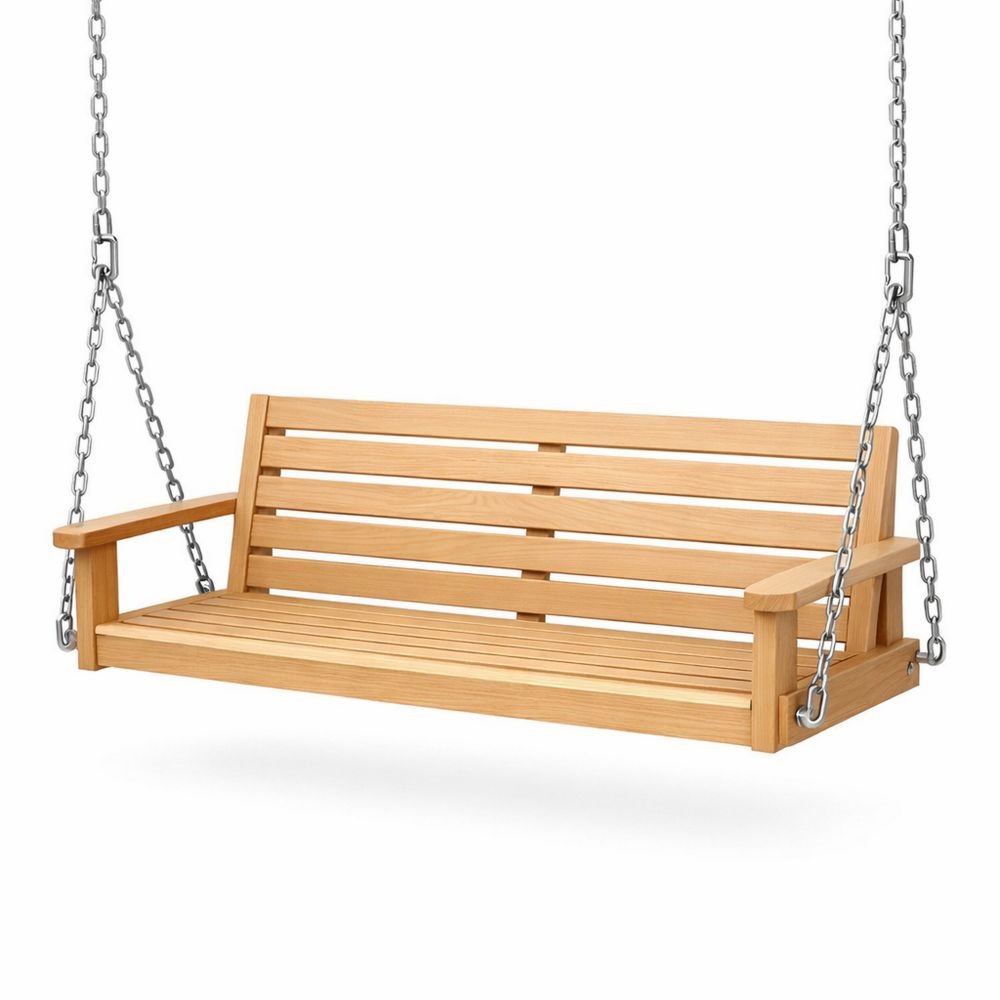 Wooden Porch Swing with Chains-Decorivano