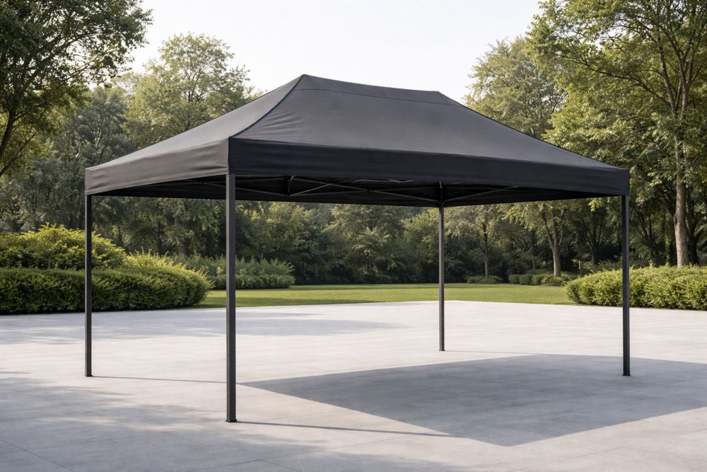 Black Outdoor Pop-Up Canopy Tent 3m x 3m×2.5m Steel Frame-Lumestio