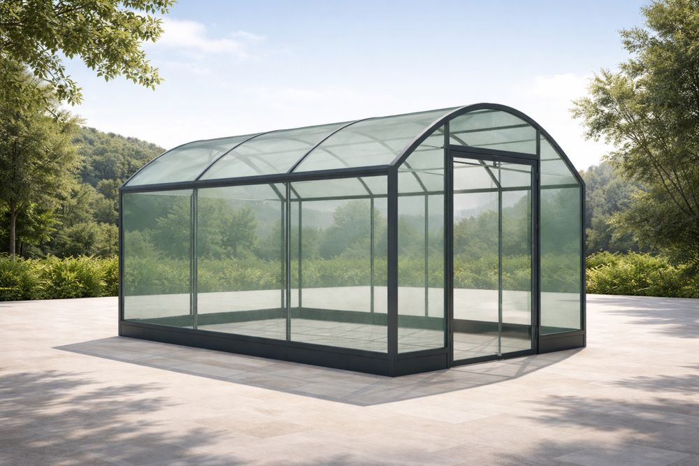 Greenhouse with Steel Frame and Tempered Glass Panels 300cm x 200cm x 250cm-Lumestio