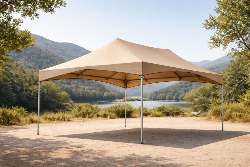 Outdoor Canopy Tent Beige Steel Frame-Lumestio