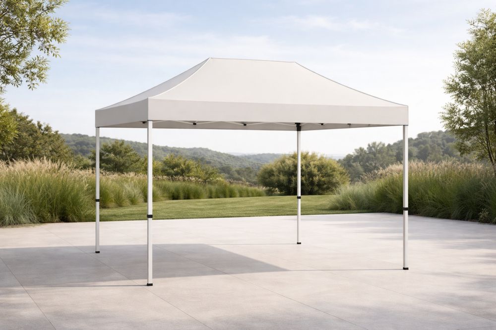 White 3x3×2.5m Outdoor Canopy Tent Steel Frame-Lumestio