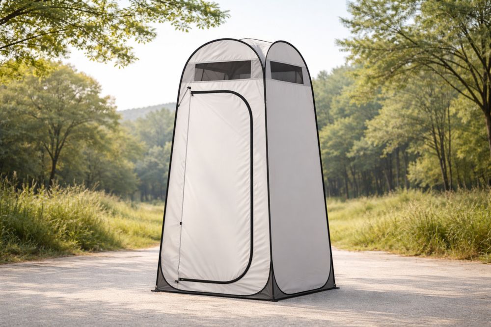 Gray Pop-Up Privacy Tent Outdoor Portable Changing Room Shower-Lumestio