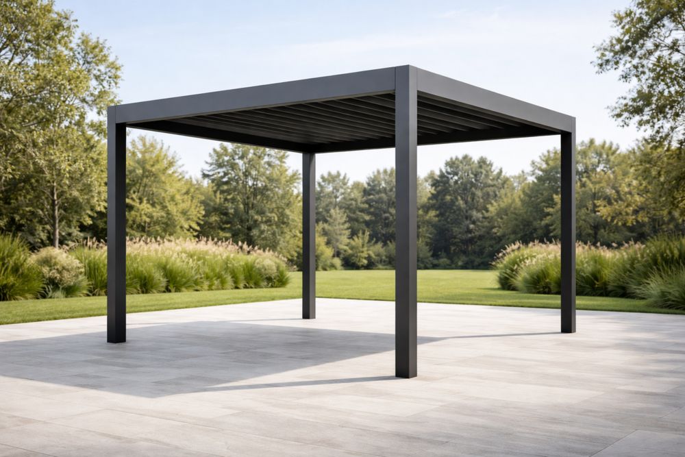 Outdoor Aluminum Pergola with Adjustable Roof 3x3×2.5m-Lumestio