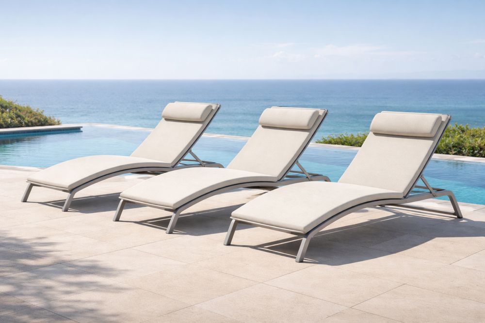 Outdoor Lounge Chairs Set with Adjustable Recliner Aluminum Frame and Cushioned Design-Lumestio