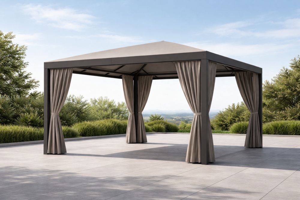 Outdoor Gazebo Aluminum Frame Polyester Top-Lumestio
